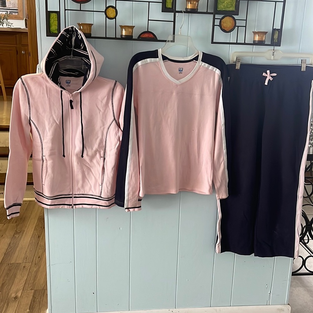 SB active 3 piece pink & blue jogger set